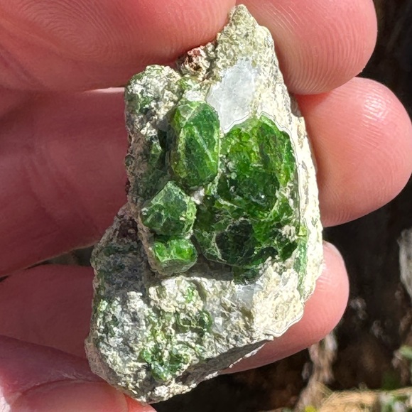 Vivid Green Uvarovite Crystal Cluster Mineral from Russia - Picture 2 of 5